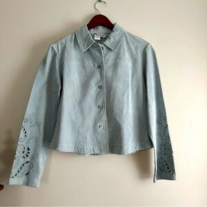 Coldwater Creek • Laser Cut 100% Leather Suede Jacket‎